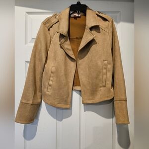 Tan Faux Leather Jacket